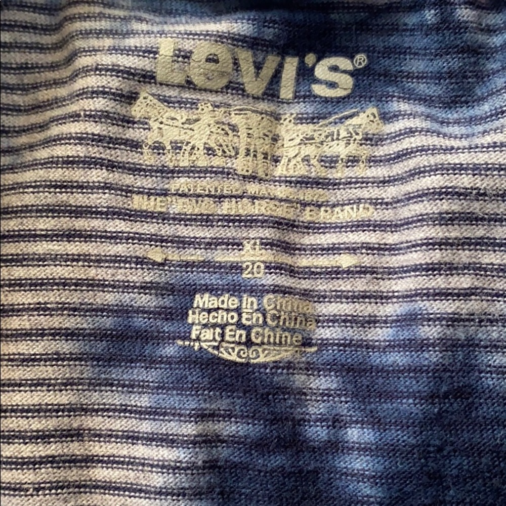 Levi’s Blue Tye Dye Striped Long Sleeve Shirt - Picture 7 of 7